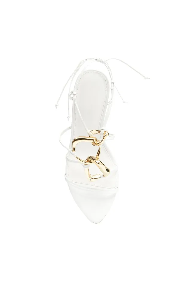 Women Fondation Links Strappy Heel White Aje Shoes