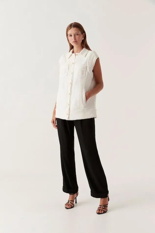 Women Frontier Oversized Vest Ivory Aje Blazers Jackets and Coats
