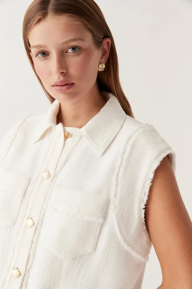 Women Frontier Oversized Vest Ivory Aje Blazers Jackets and Coats