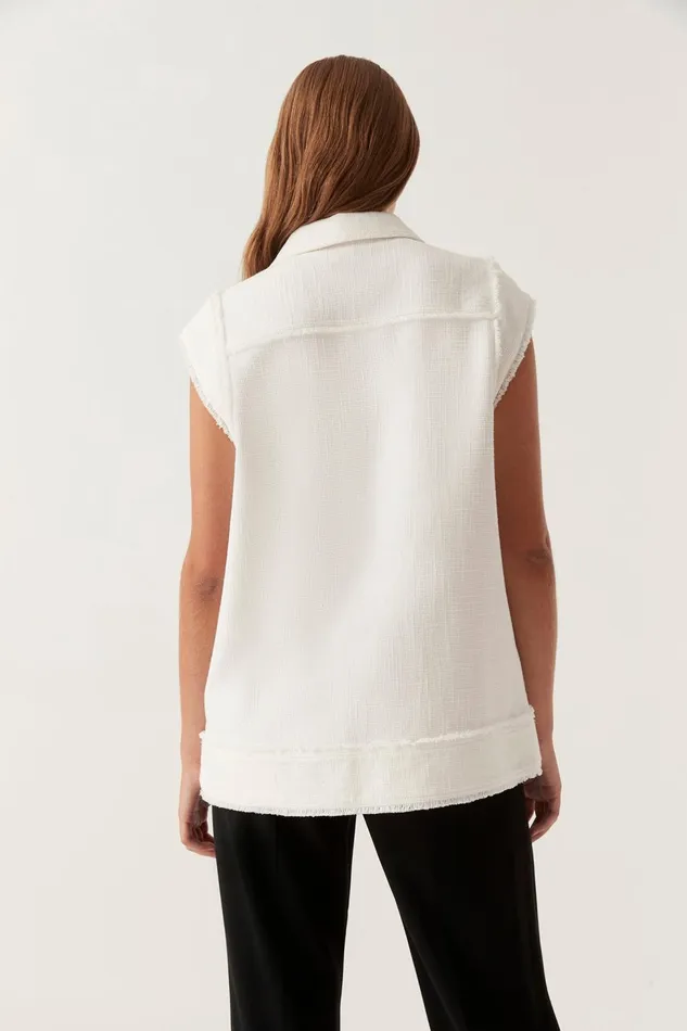 Women Frontier Oversized Vest Ivory Aje Blazers Jackets and Coats