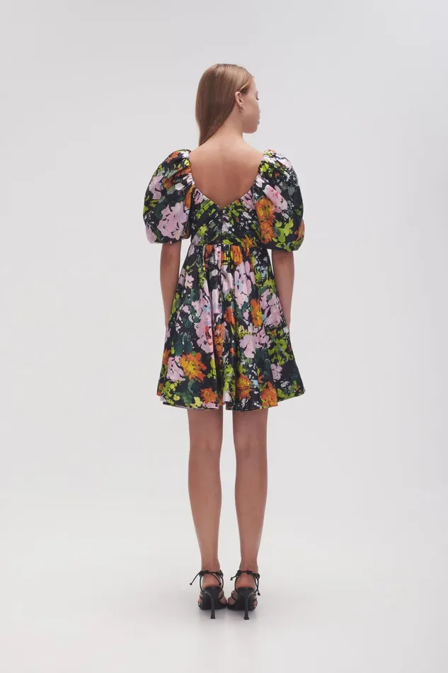Women Gabrielle Plunge Mini Dress Midnight Floral Aje Dresses