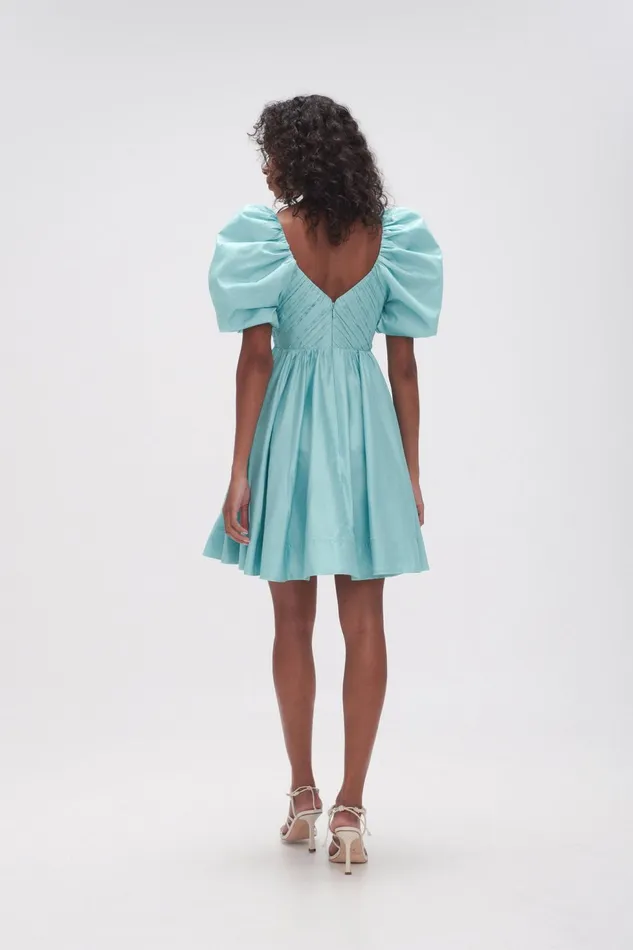 Women Gabrielle Plunge Mini Dress Spearmint Blue Aje Dresses