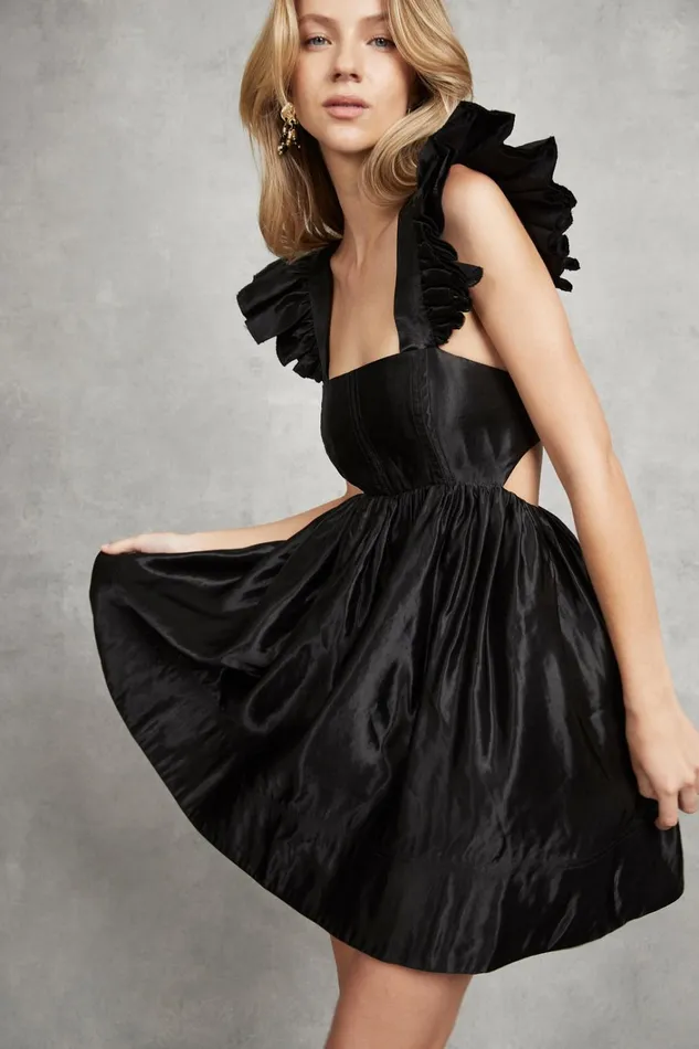 Women Gazelle Mini Dress Black Aje Dresses