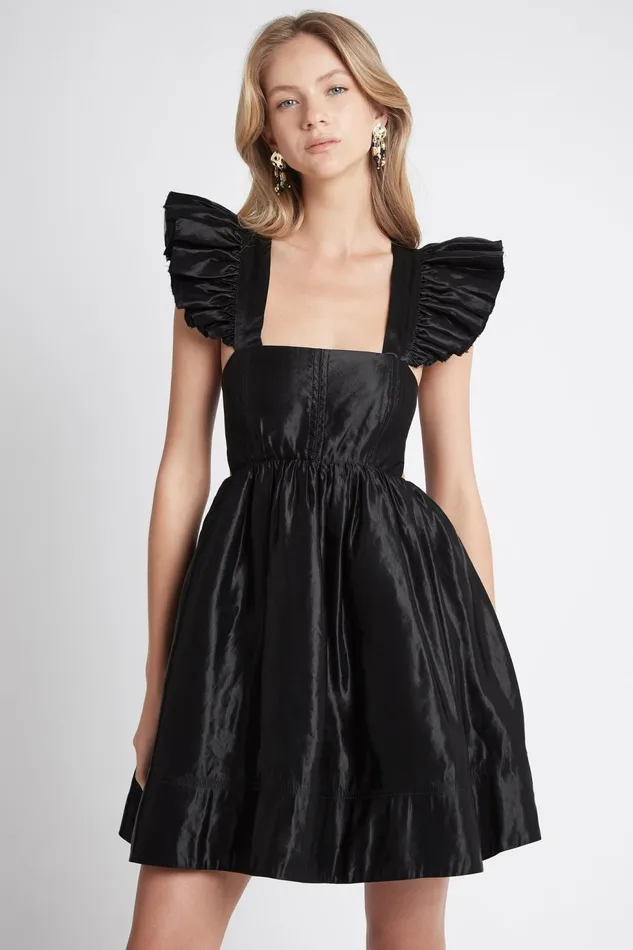 Women Gazelle Mini Dress Black Aje Dresses