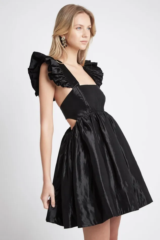 Women Gazelle Mini Dress Black Aje Dresses