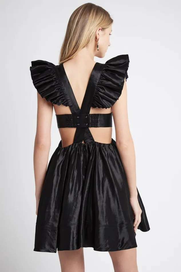 Women Gazelle Mini Dress Black Aje Dresses