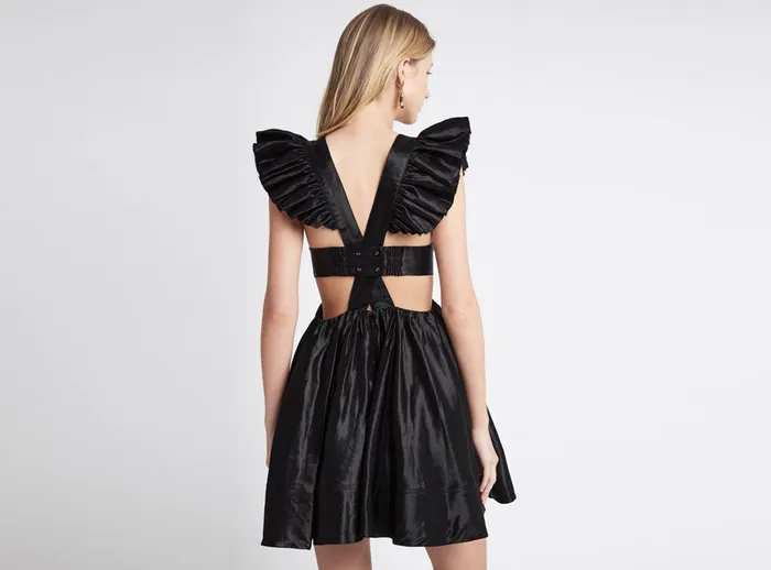 Women Gazelle Mini Dress Black Aje Dresses