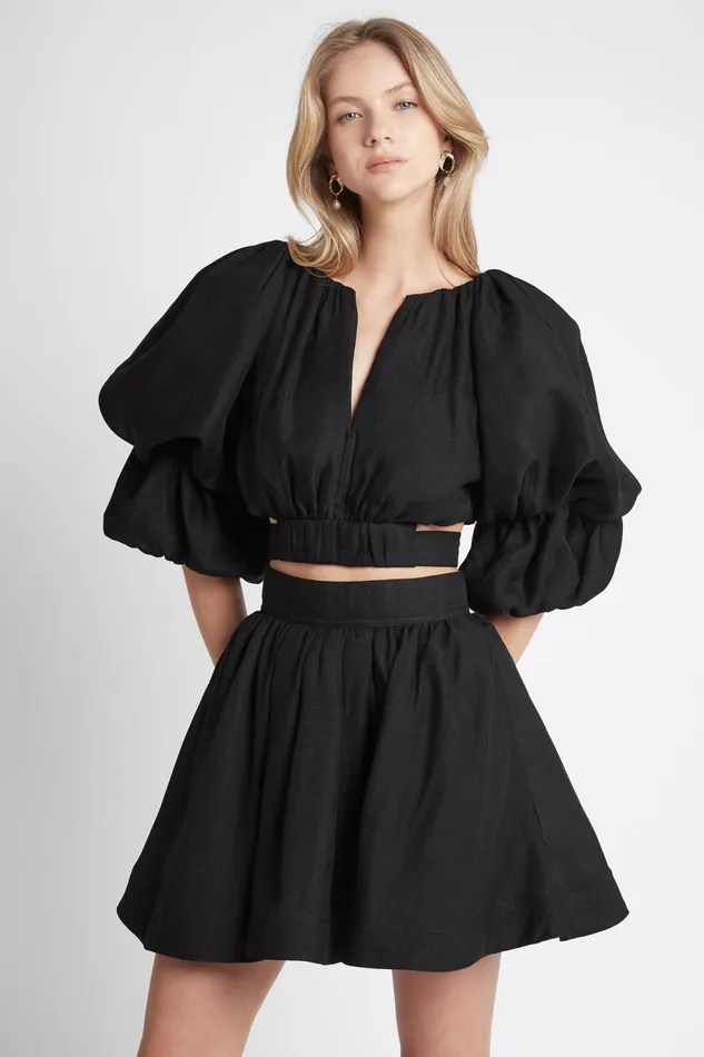 Women Gazelle Mini Skirt Black Aje Skirts