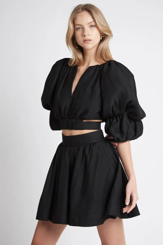 Women Gazelle Mini Skirt Black Aje Skirts