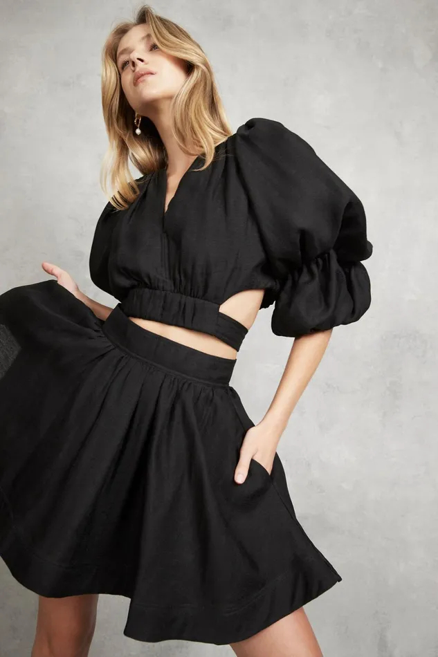 Women Gazelle Mini Skirt Black Aje Skirts