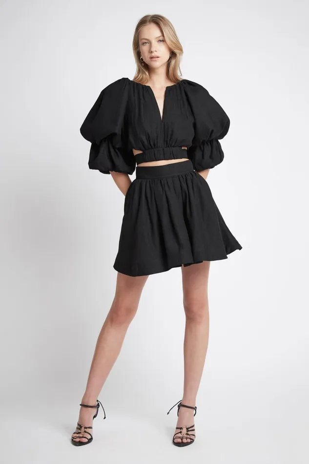 Women Gazelle Mini Skirt Black Aje Skirts