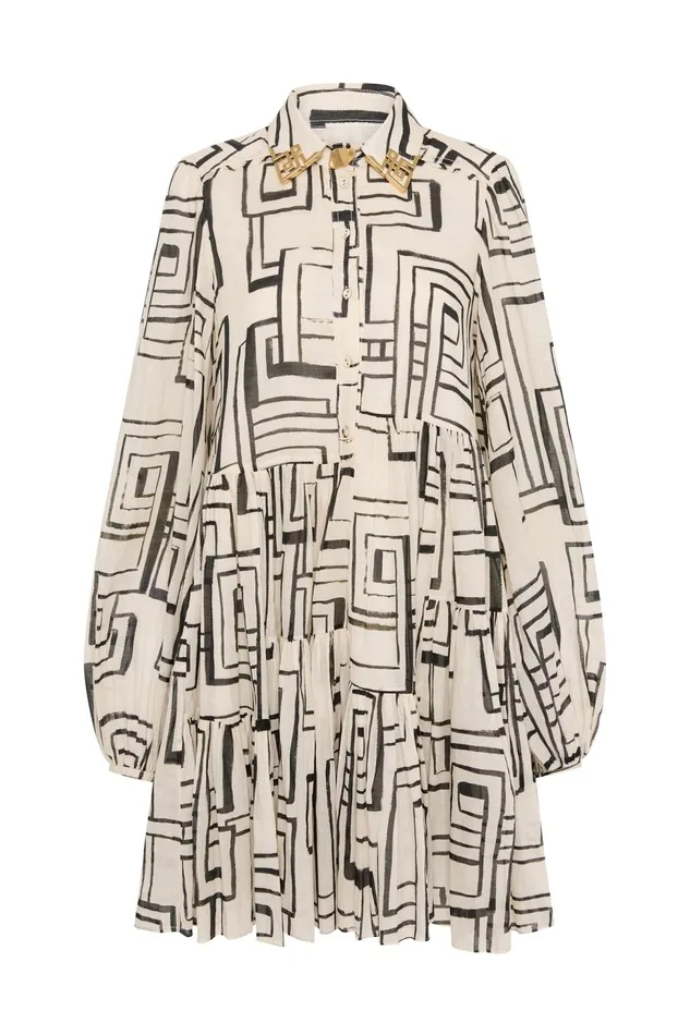Women Georgia Smock Mini Dress Abstract Penrose Aje Dresses