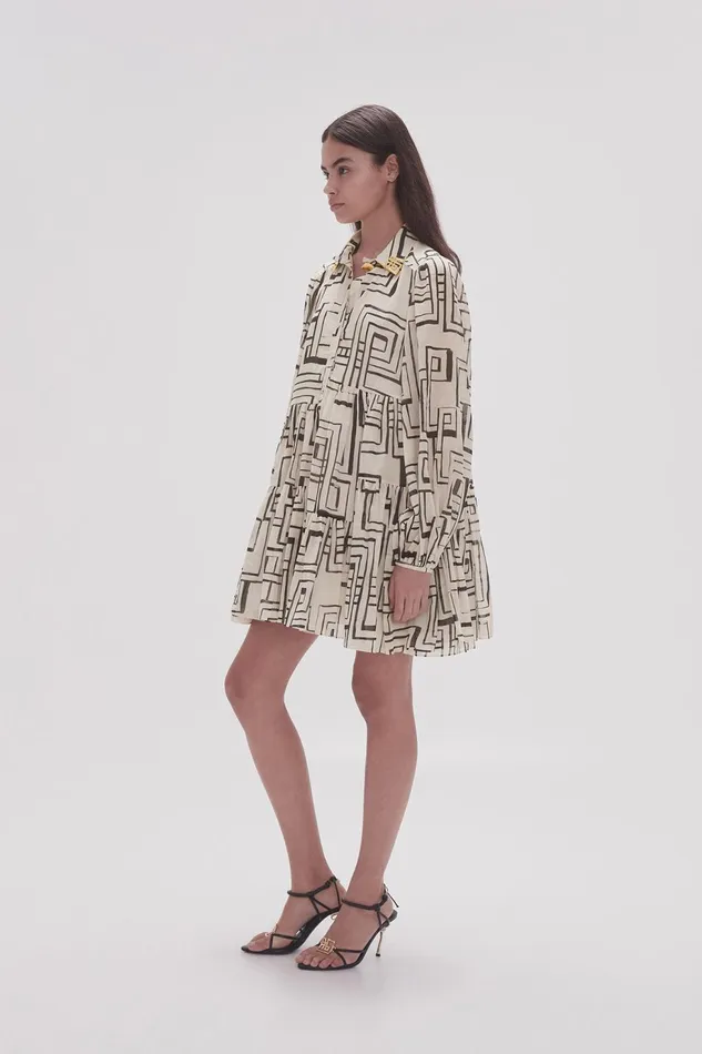 Women Georgia Smock Mini Dress Abstract Penrose Aje Dresses