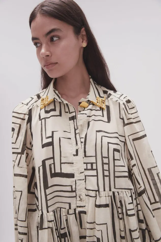 Women Georgia Smock Mini Dress Abstract Penrose Aje Dresses