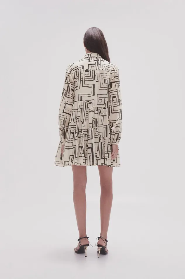 Women Georgia Smock Mini Dress Abstract Penrose Aje Dresses