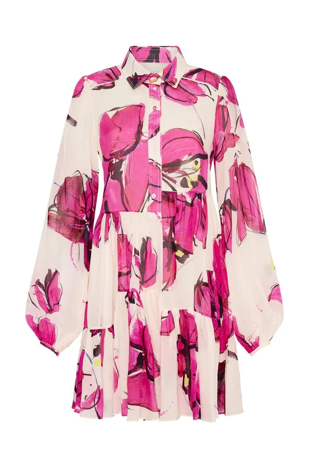 Women Georgia Smock Mini Dress Falling Florals Aje Dresses