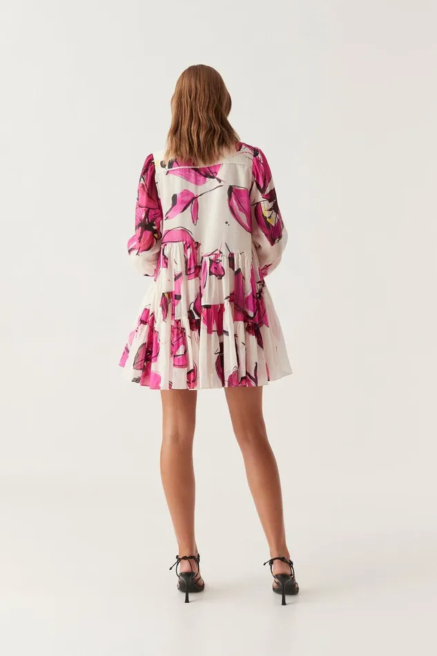 Women Georgia Smock Mini Dress Falling Florals Aje Dresses