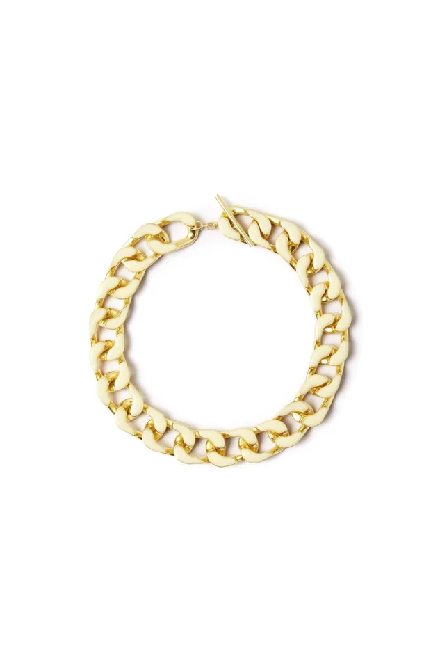 Women Glaze Chunky Chain Resin Necklace Goldwhite Aje Jewellery