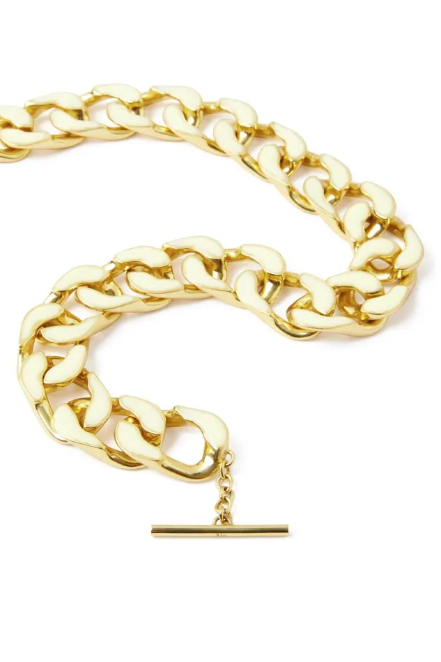 Women Glaze Chunky Chain Resin Necklace Goldwhite Aje Jewellery