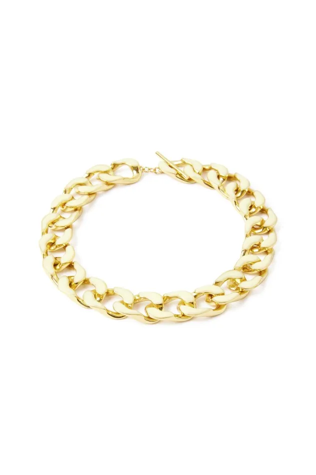 Women Glaze Chunky Chain Resin Necklace Goldwhite Aje Jewellery