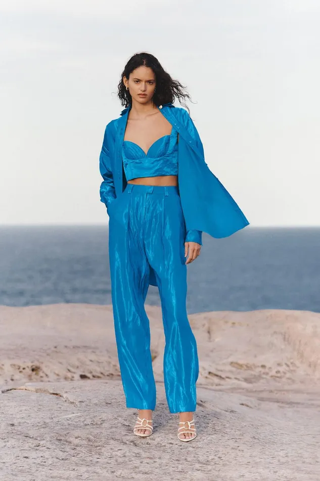 Women Gracious Pant Azure Blue Aje Pants