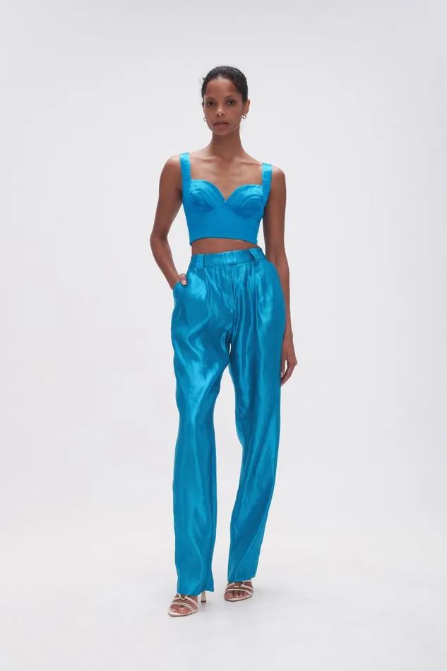 Women Gracious Pant Azure Blue Aje Pants