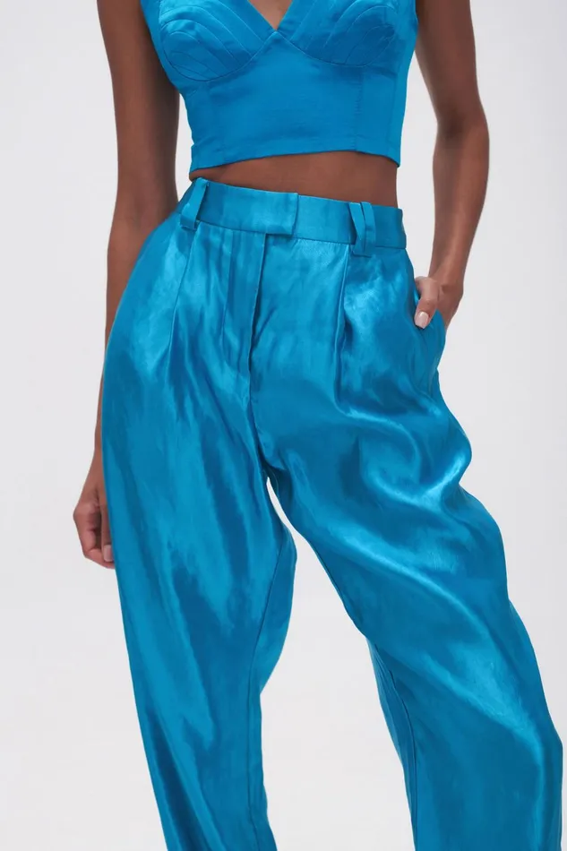 Women Gracious Pant Azure Blue Aje Pants
