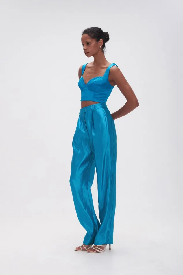 Women Gracious Pant Azure Blue Aje Pants