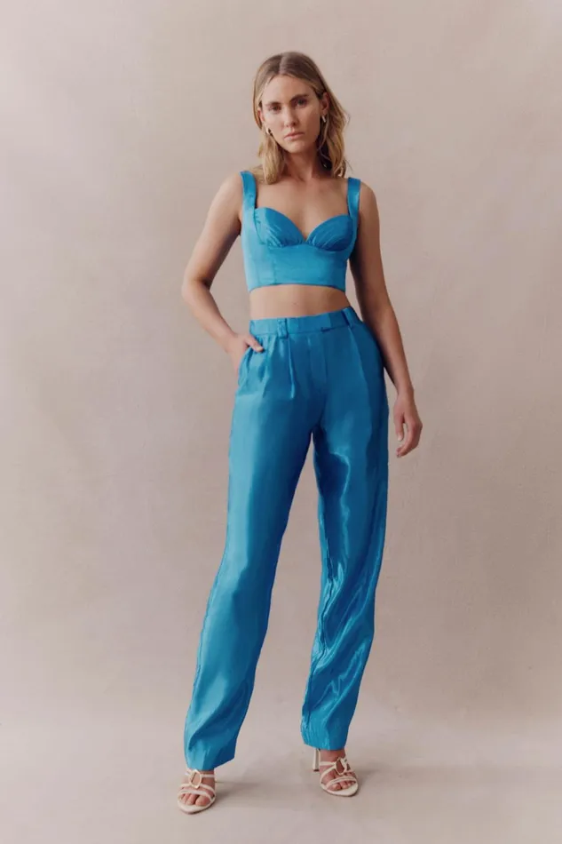 Women Gracious Pant Azure Blue Aje Pants