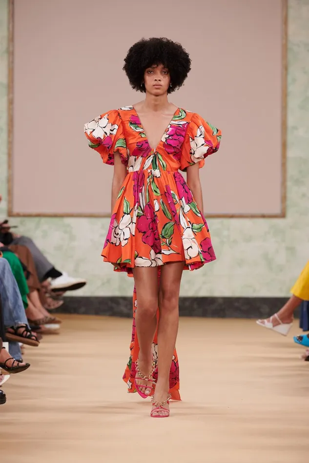Women Gretta Bow Back Mini Dress Vivid Camellia Aje Dresses