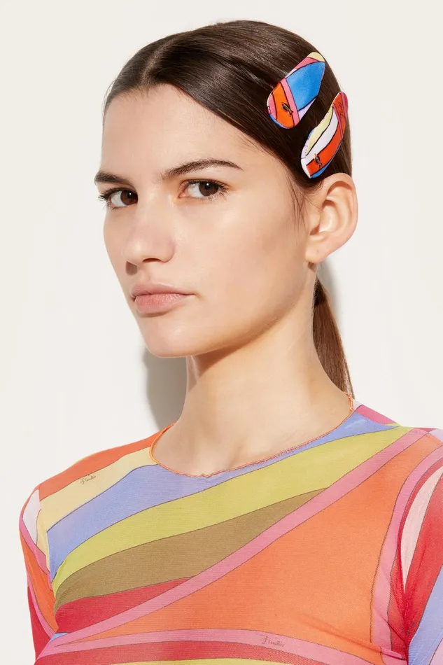 Women Hats And Hair Accessories PUCCI IridePrint Hair Clips