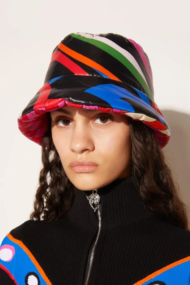 Women Hats And Hair Accessories PUCCI Marmo And GiardinoPrint Reversible Bucket Hat