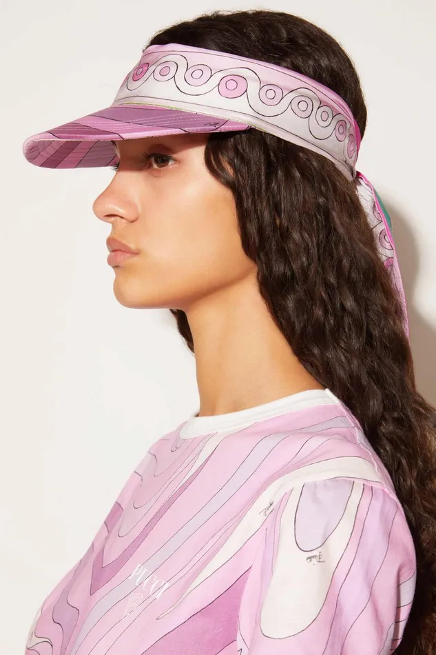 Women Hats And Hair Accessories PUCCI Marmo And OndePrint SilkTwill Visor