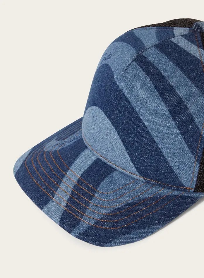 Women Hats And Hair Accessories PUCCI MarmoPrint Denim Trucker Hat
