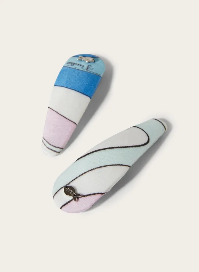 Women Hats And Hair Accessories PUCCI MarmoPrint Hair Clips