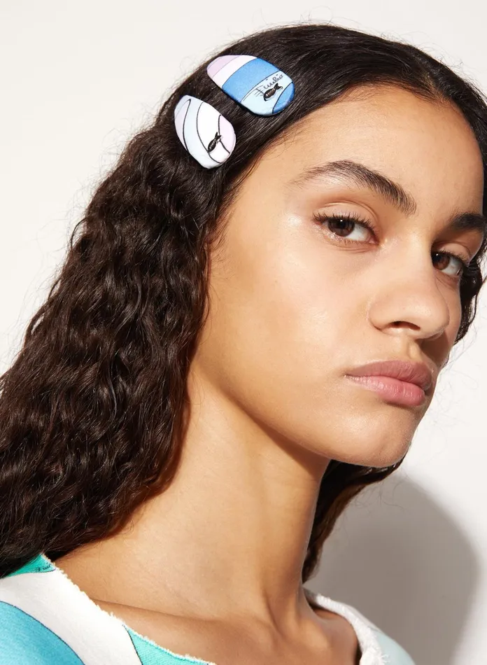 Women Hats And Hair Accessories PUCCI MarmoPrint Hair Clips
