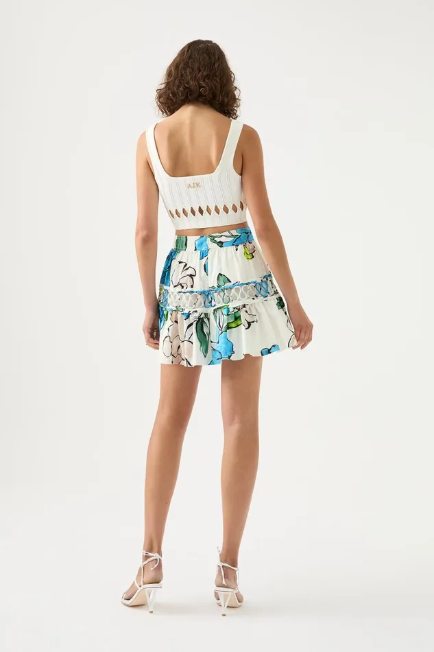 Women Holly Loop Trim Mini Skirt Cool Camellia Aje Skirts