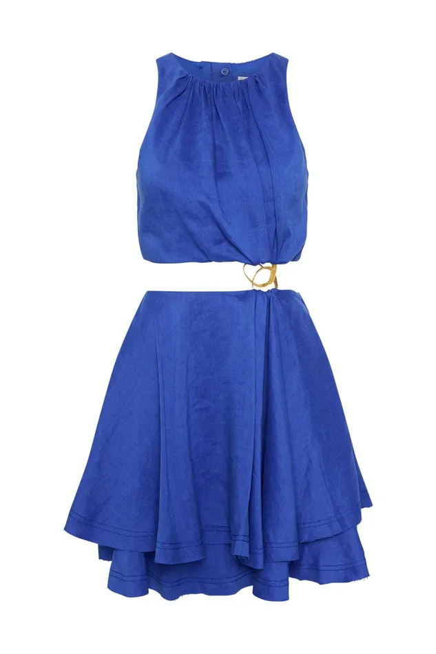 Women Holt Cut Out Ring Mini Dress Marine Blue Aje Dresses