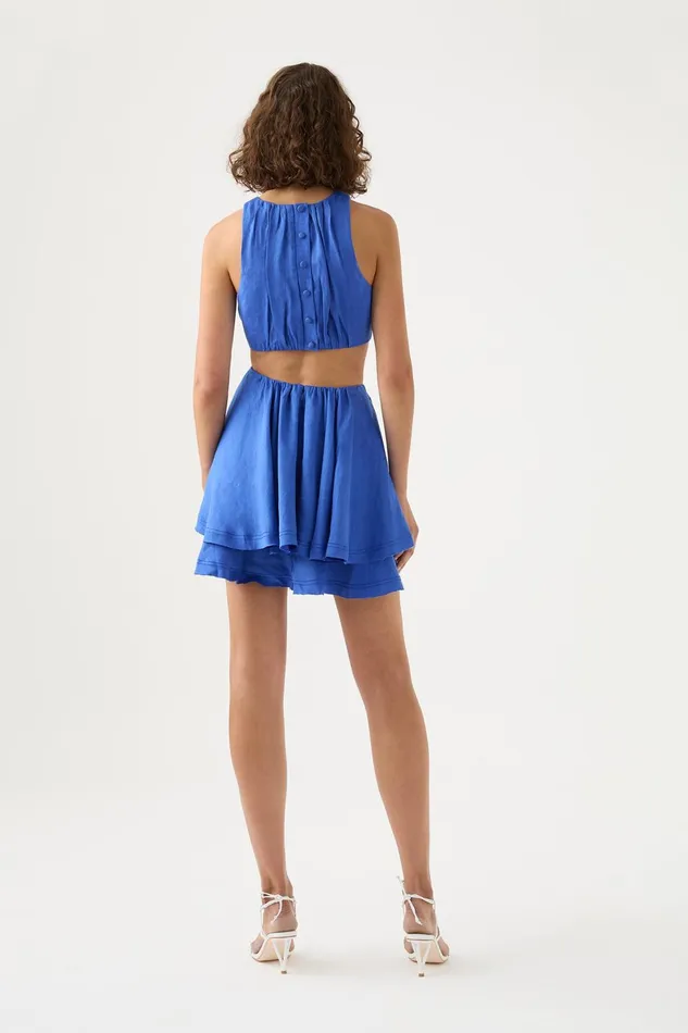 Women Holt Cut Out Ring Mini Dress Marine Blue Aje Dresses