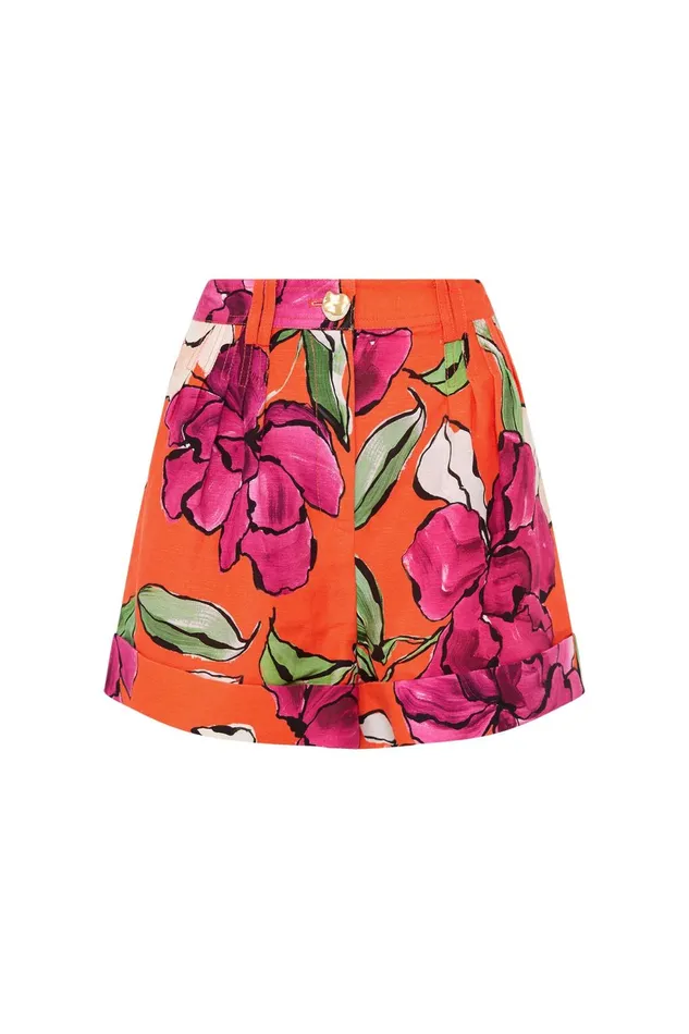 Women Holt Tuck Detail Short Vivid Camellia Aje Shorts
