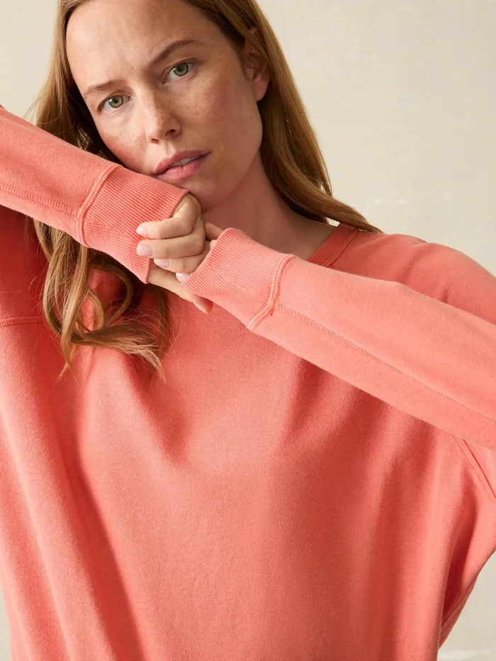 Women Hoodies and Sweatshirts Faherty Coastal Cloud Crew Hot Coral