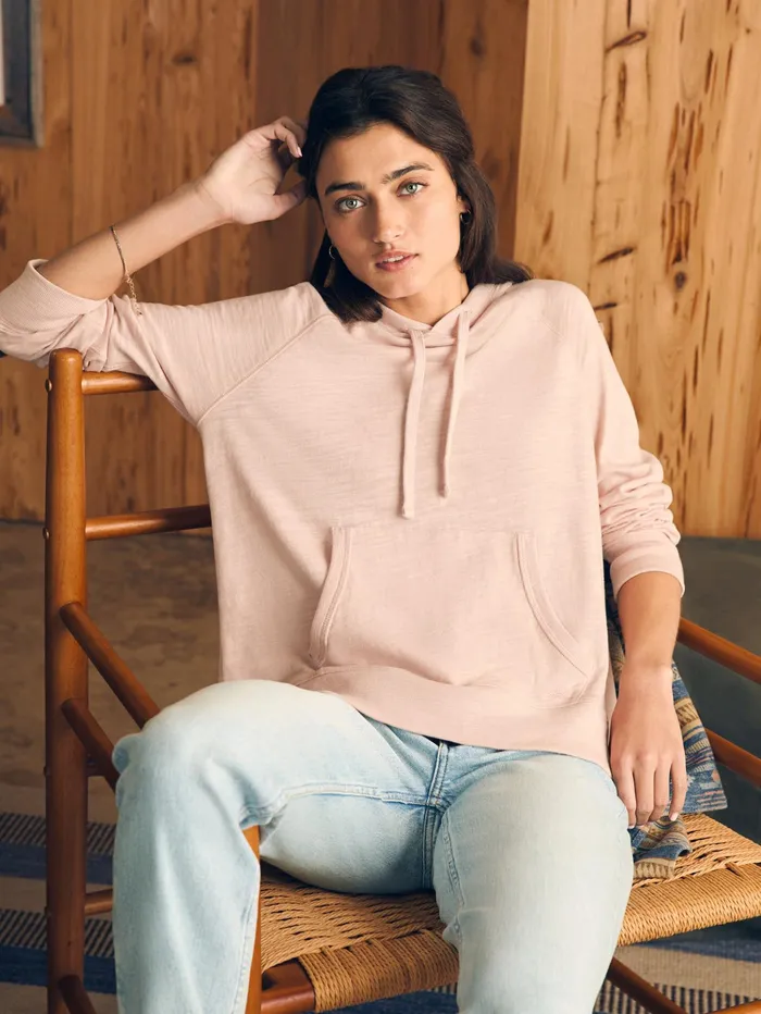 Women Hoodies and Sweatshirts Faherty Sunwashed Slub Hoodie Peach Whip