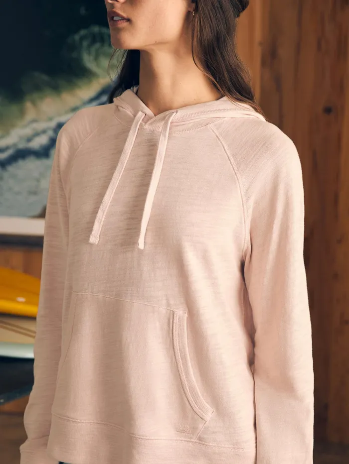 Women Hoodies and Sweatshirts Faherty Sunwashed Slub Hoodie Peach Whip
