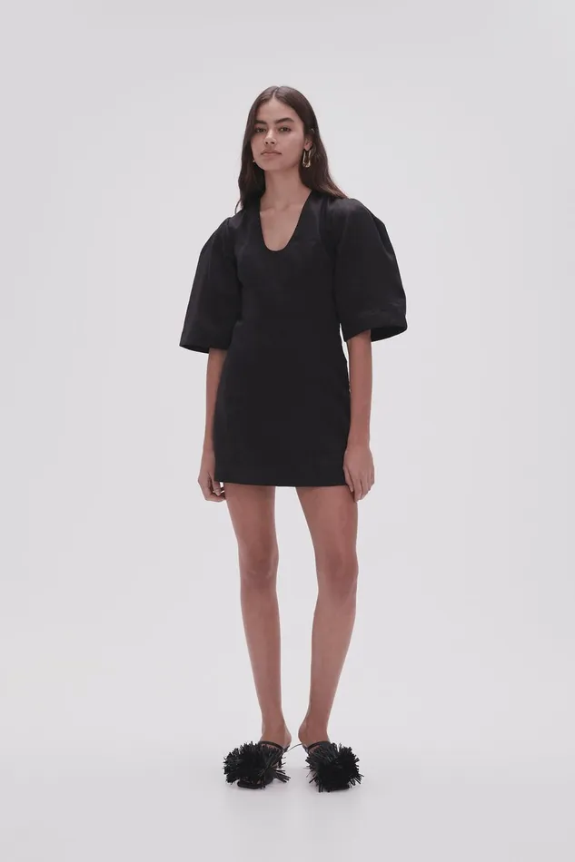 Women Hunter Twisted Mini Dress Black Aje Dresses