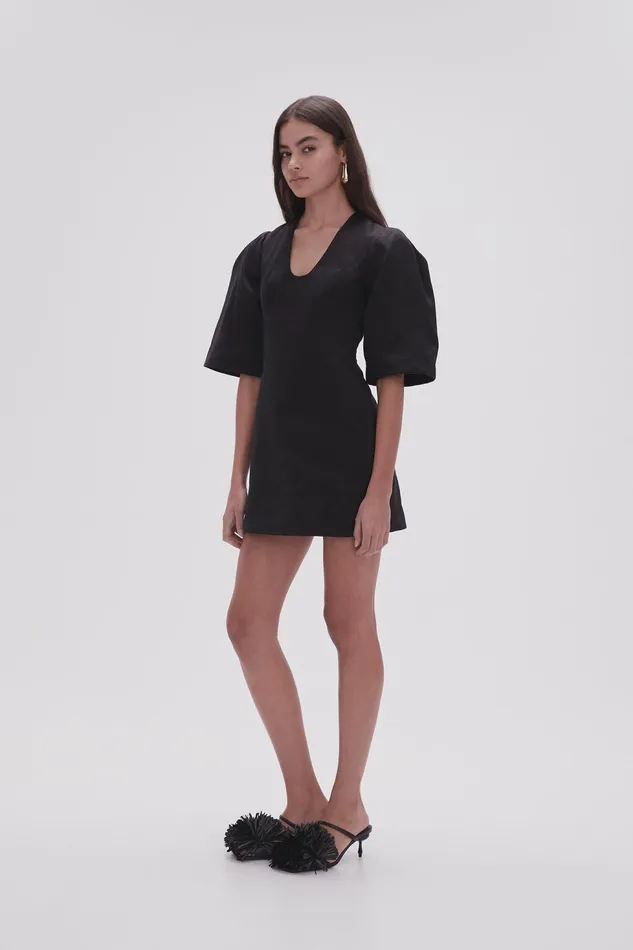 Women Hunter Twisted Mini Dress Black Aje Dresses