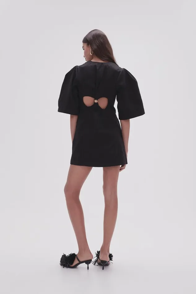 Women Hunter Twisted Mini Dress Black Aje Dresses