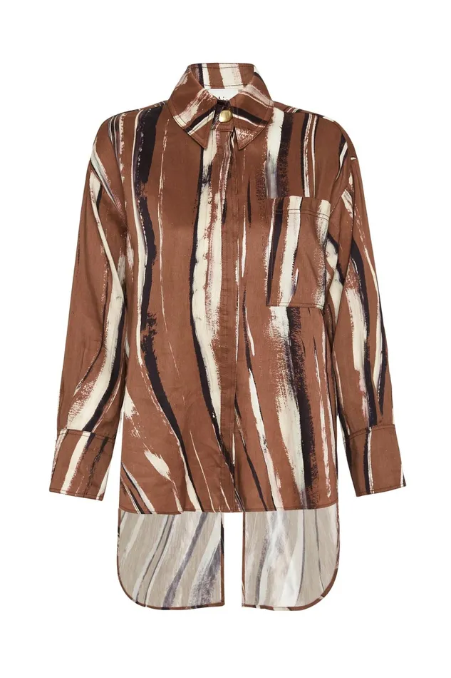 Women Imagine Shirt Neutral Stripe Print Aje Tops