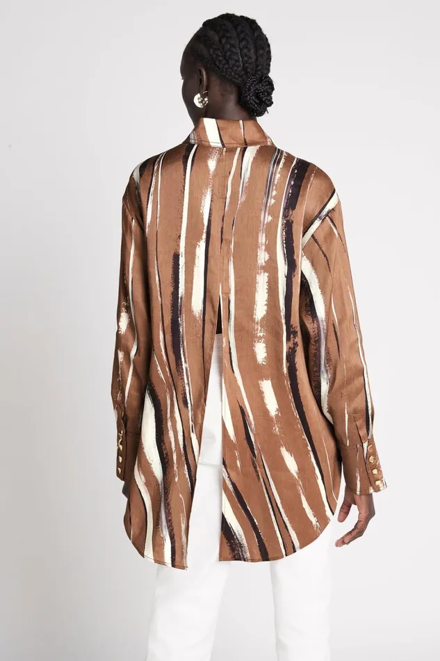 Women Imagine Shirt Neutral Stripe Print Aje Tops