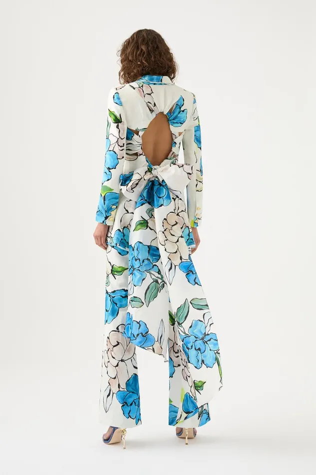 Women Impressionist Tie Back Jacket Cool Camellia Aje Blazers Jackets and Coats