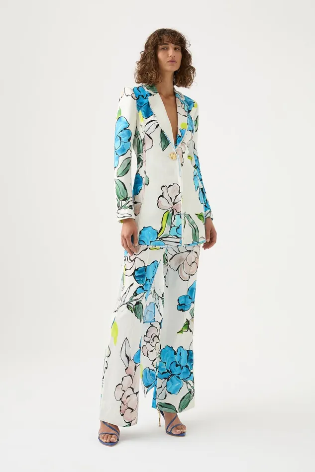 Women Impressionist Tie Back Jacket Cool Camellia Aje Blazers Jackets and Coats